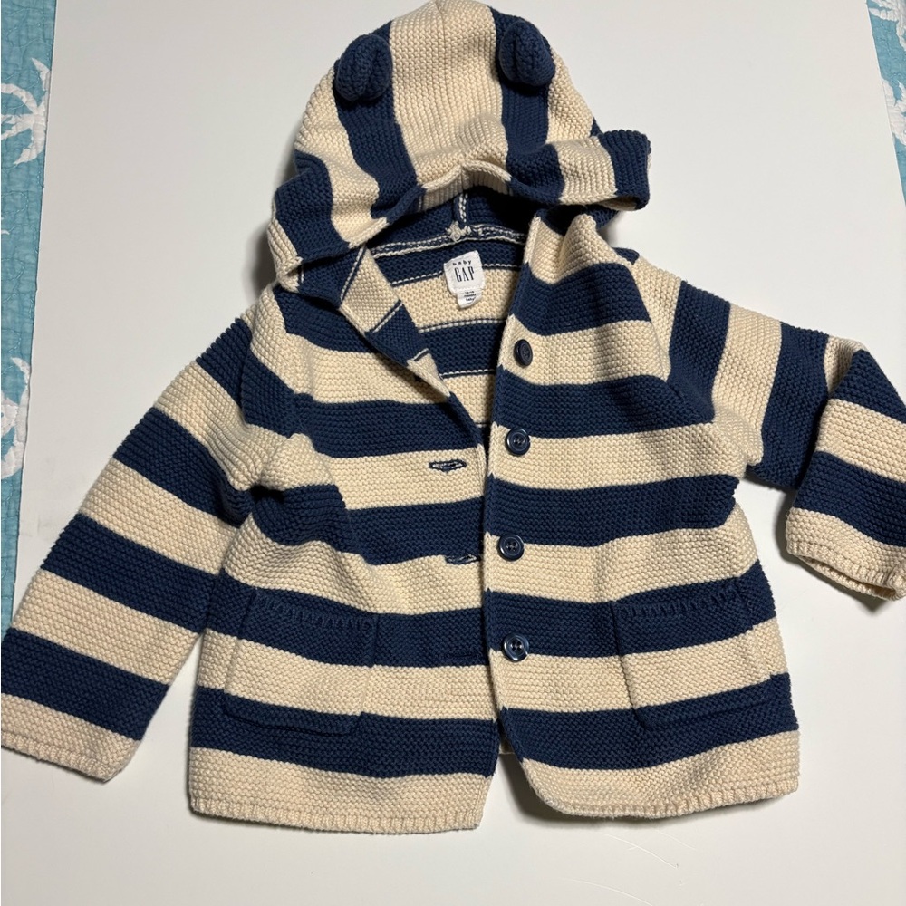 Baby Gap striped knit cotton sweater 12-18m